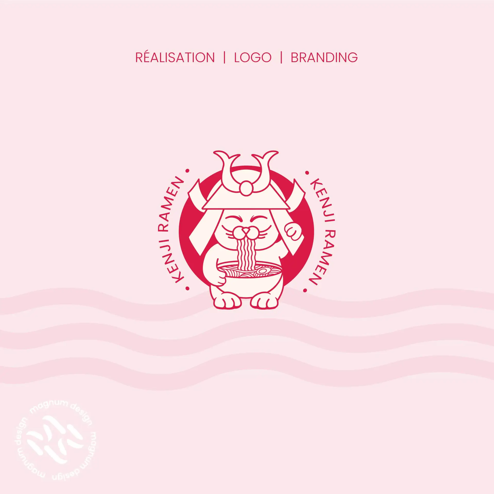 Création d’identité visuelle pour Kenji Ramen, restaurant japonais spécialisé en ramen authentiques.